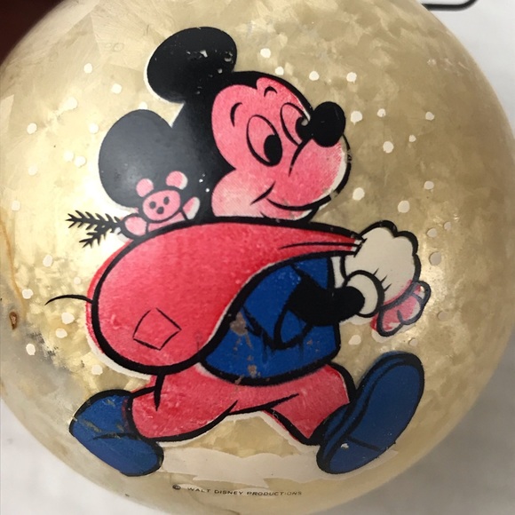 Vintage Mid Century D.B.G.M. West Germany Satin Glass Mickey Mouse Ornament - Picture 2 of 8